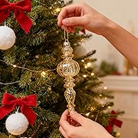 Vista 60 de DN DECONATION Deep Red Glass Christmas Ornaments, Set of 9, 3.15' Hanging Christmas Baubles for Xmas Tree Decoration, Wedding Party Gift