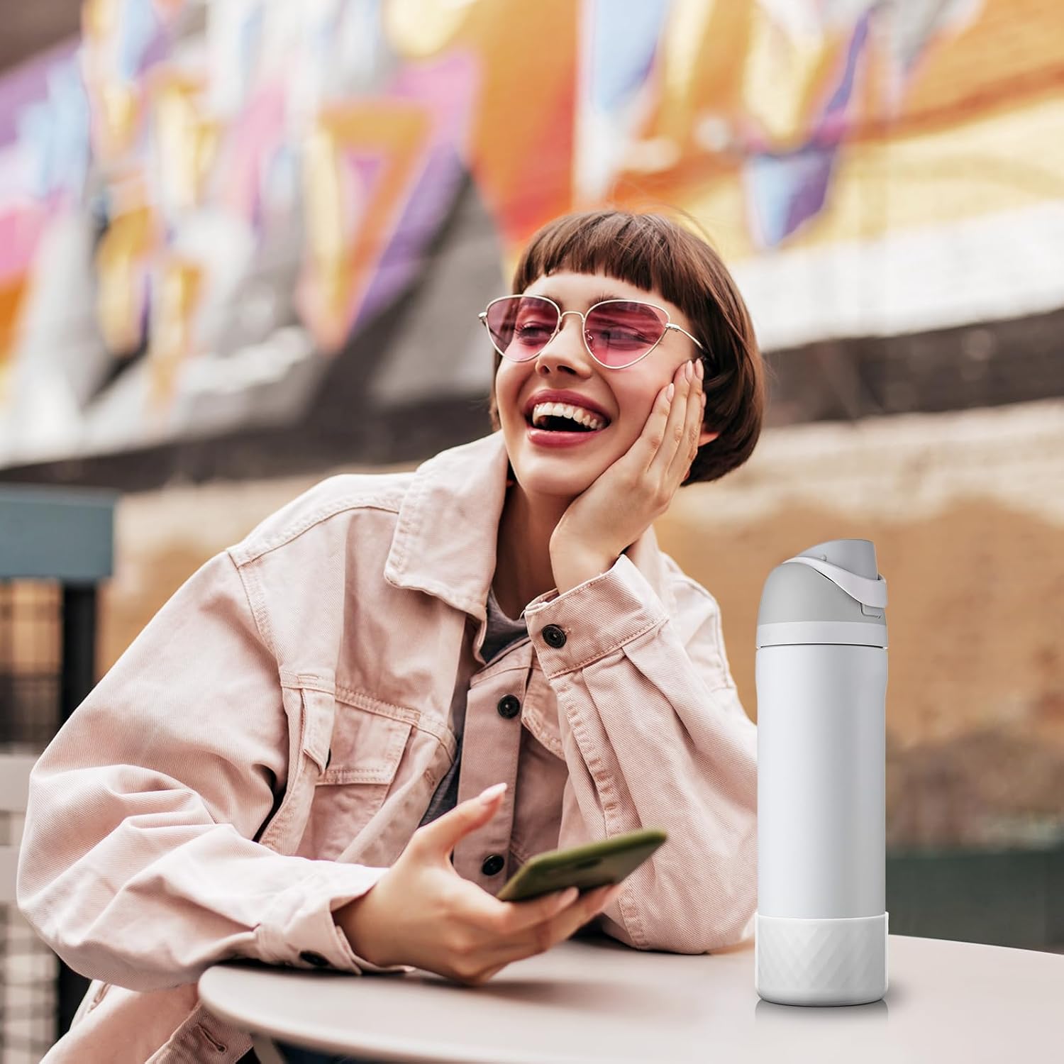 yoelike Grid Silicone Boot for Owala Water Bottle, Anti-Slip Protective Sleeve for FreeSip/Twist/Flip, Bottom Bumper Cover for Watter Bottle Accessories - Image 6