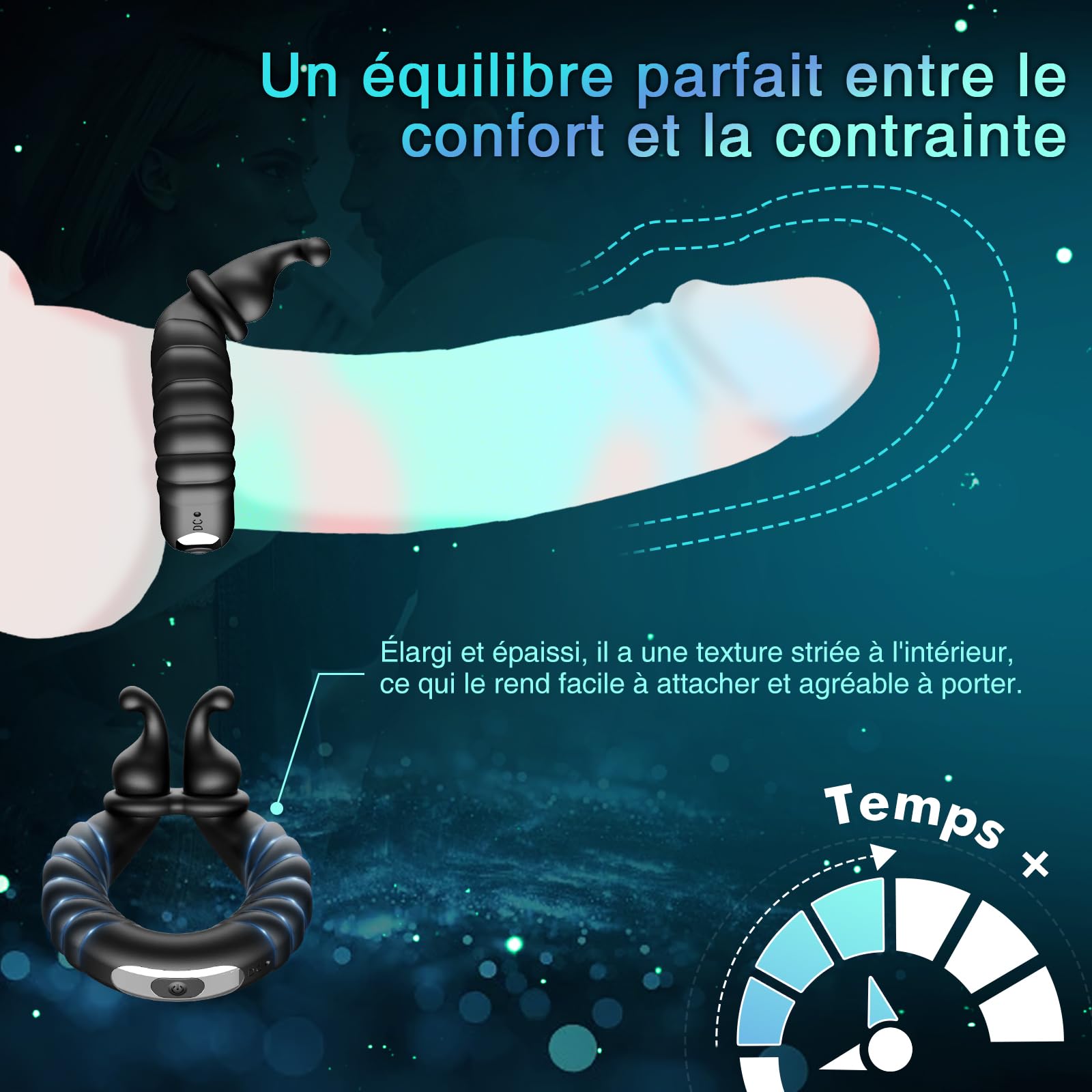 Sex Toys Anneau Penien - Anneau Homme Sextoyse Couple Plaisir, Anneau Vibrant Pénis Clitoridienne avec 10 Modes de Vibration, Anneaux de Pénis Sextoyse Sex, Anneau Penien Sex Toyspour Pour Homme