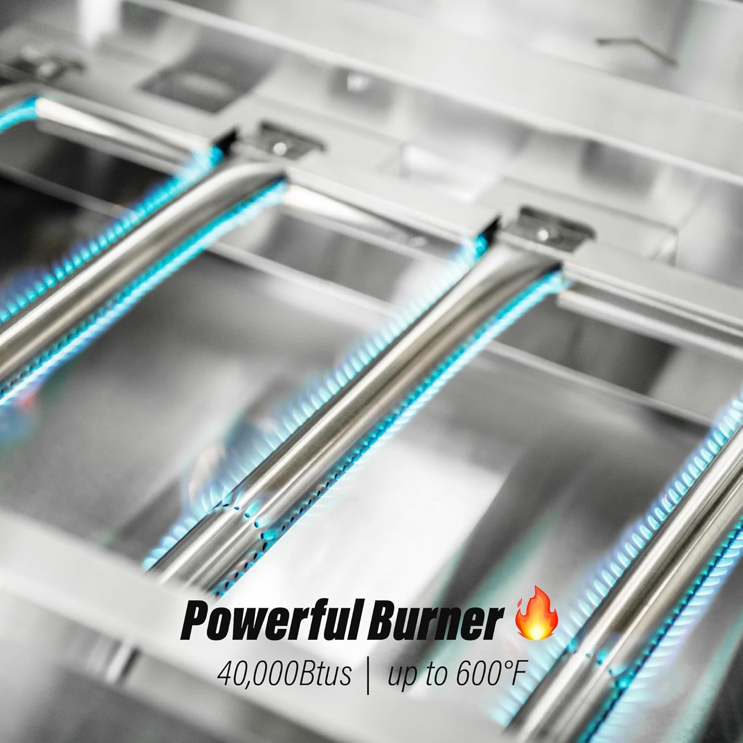 Chaleur 27” Concept Line Gas Grill 4 Burners 40,000 BTU Stainless Steel Built-In Propane Gas – Outdoor Kitchen BBQ Thermometer 600°F Steaks Burgers Chicken Ribs Veggies