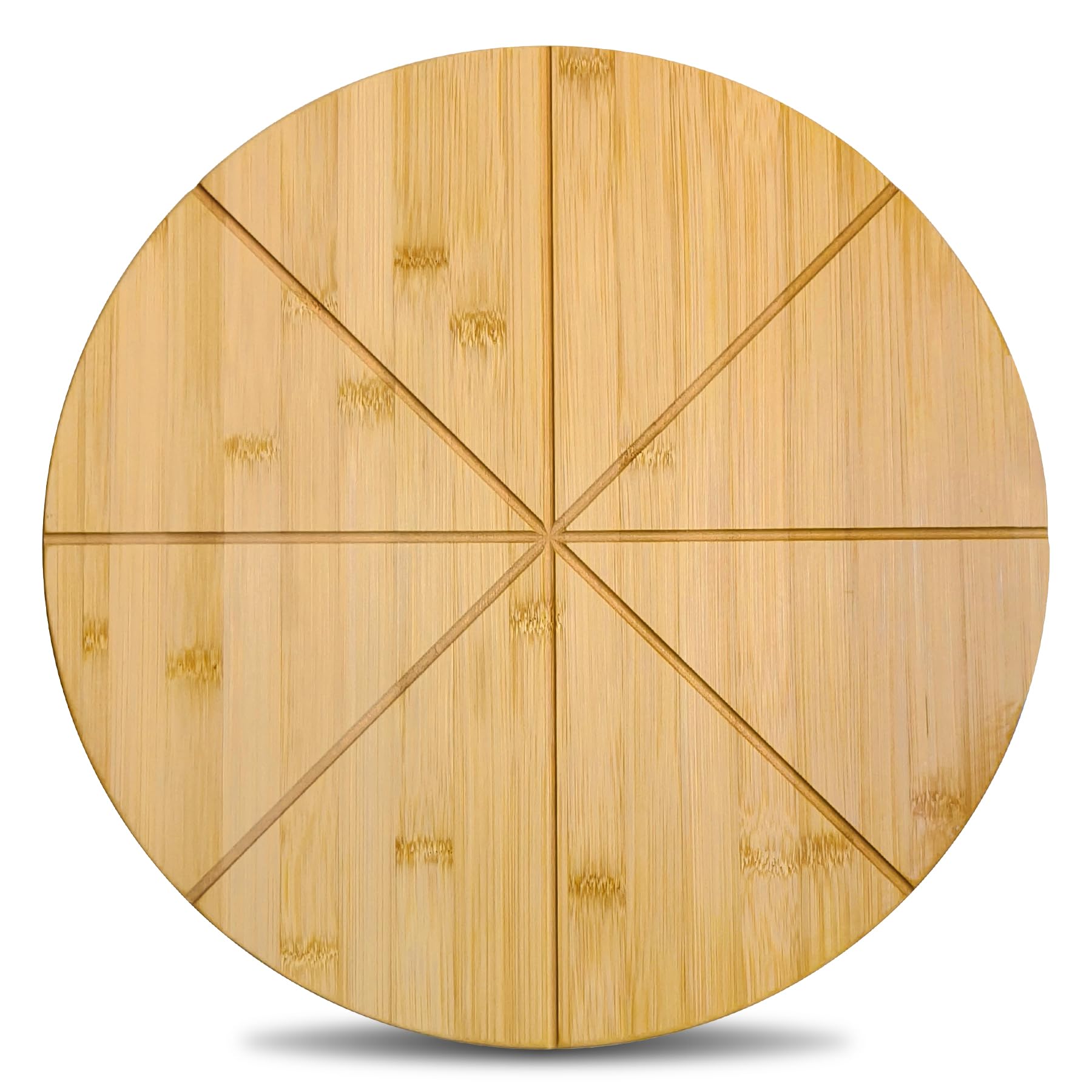 16" Pizza Cutting Board Double Sided Round Cutting Boards Large Pizza Server Bamboo Wooden 16inch Platter Pizza Oven Accessories Kitchen Gifts Pizza Prep Board with Grooves