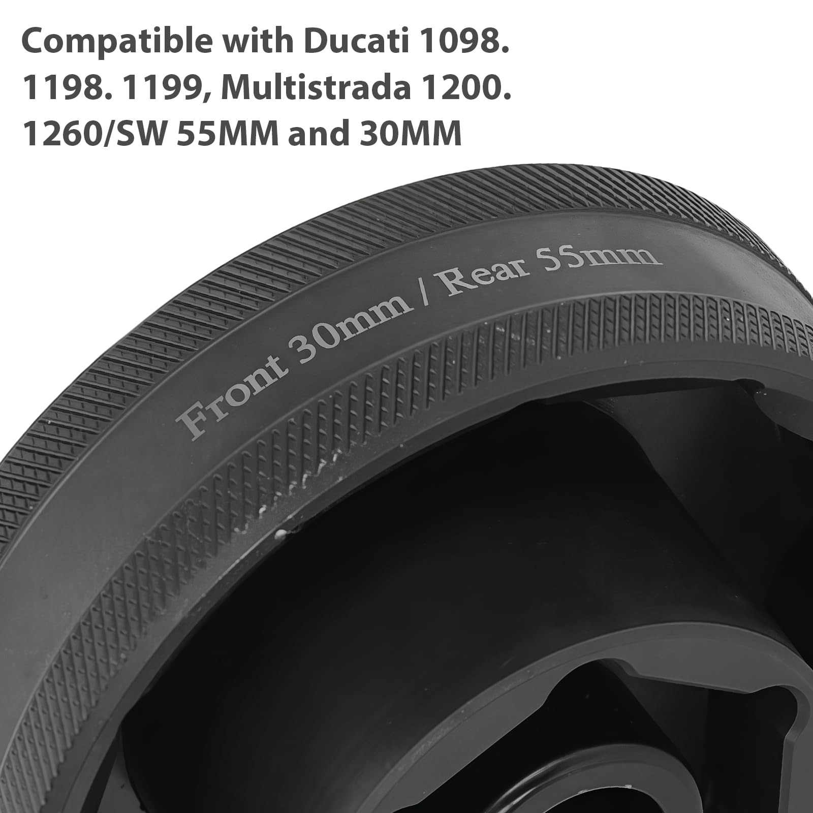 1 kit d'outils d'écrou d'essieu de moto Ducati - Écrou d'essieu avant et arrière - Douille 55 mm + 30 mm - Pour Ducati 1098/1198/1199/Multistrada 1200/1260/SW - Acier de qualité supérieure - Clé 1/2