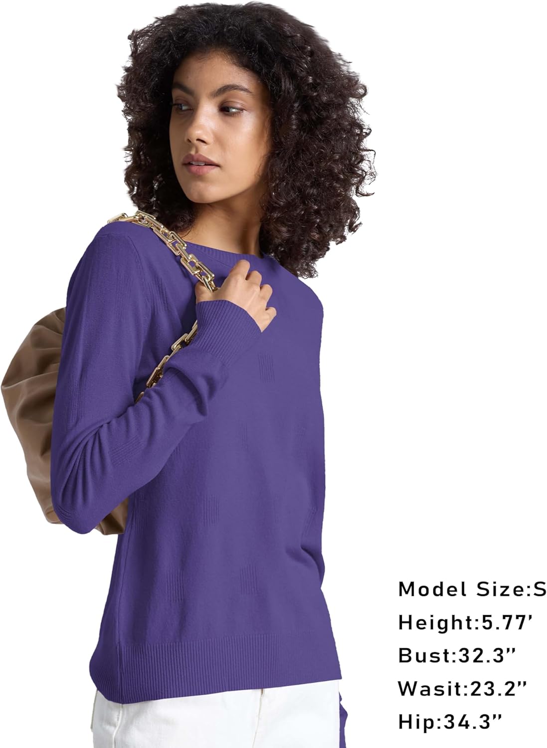 Women's Fall Pullover Long Sleeve Crew Neck Casual Ribbed Knit Lightweight Soft Sweater Top - Image 2