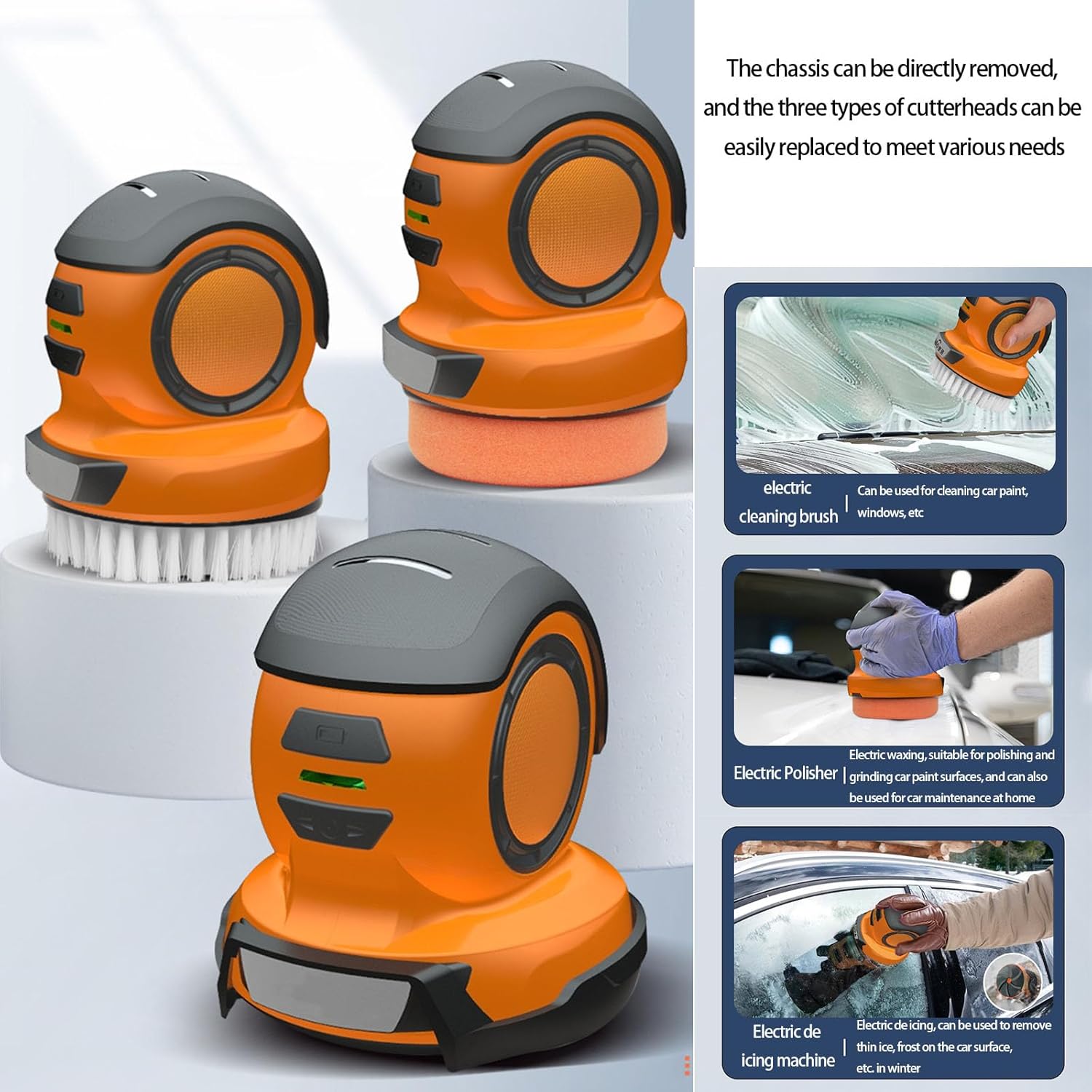 Automatic Ice Melter Scraper Set Fast 3mm Removal Soft Bristle and Wax Polisher Winter Maintenance Ergonomic Car Scraper