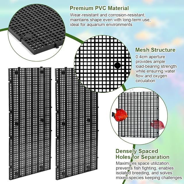 Foto 3 de 8 de WEFHEF 8PCS Divisor de Acuario 30x15cm, Separador para Acuario de Plástico