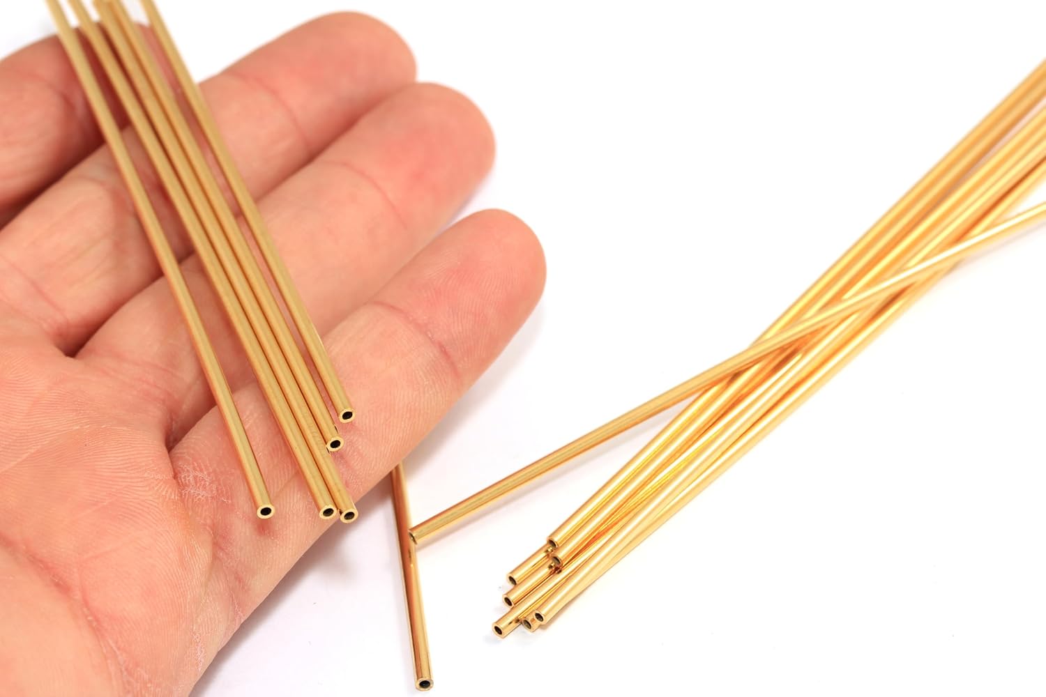 Gold Plated Long Tube Beads Spacer Bars for Jewelry Making Minimal Connector 5/15/30/50 pcs (50)