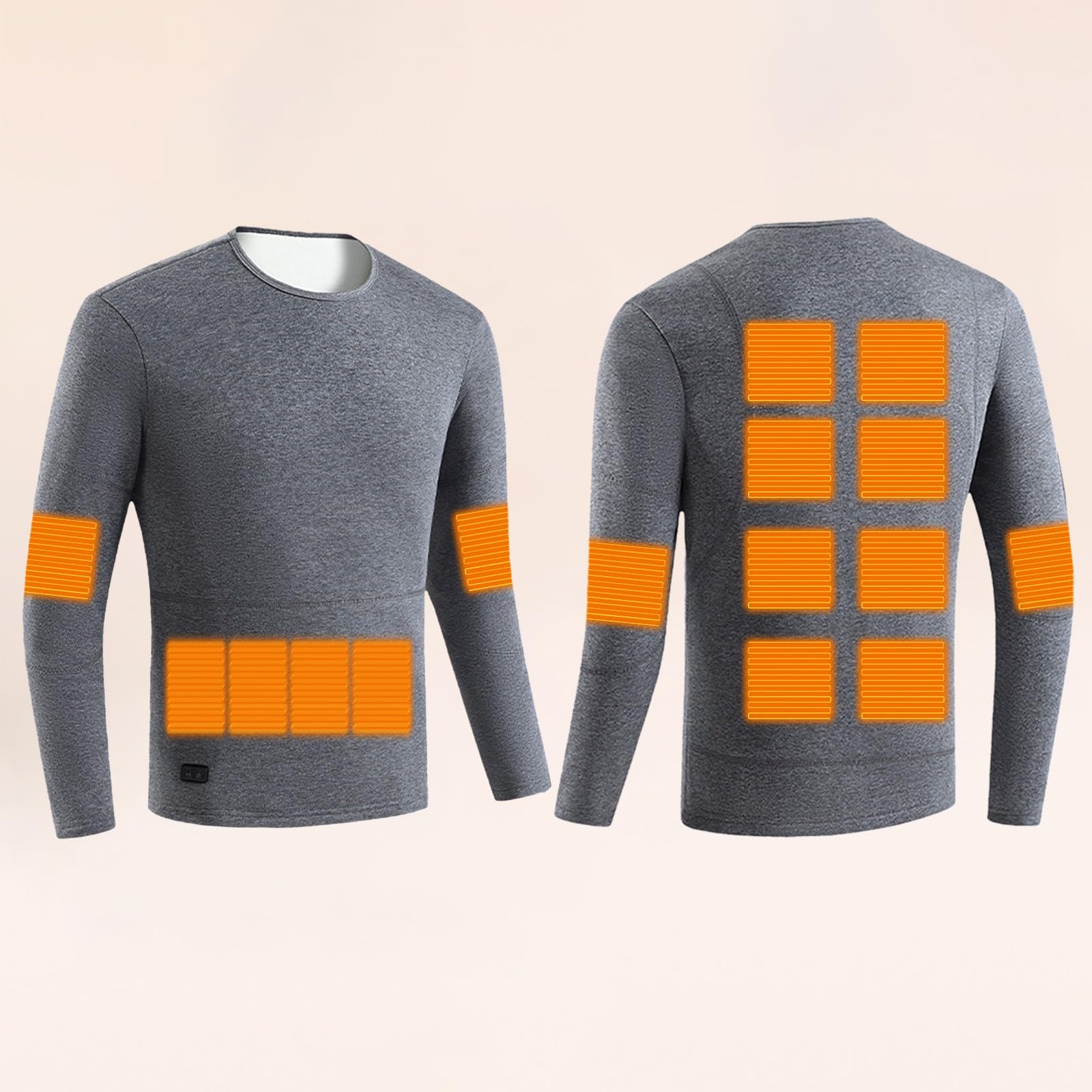 Generisch Juego de ropa interior climatizada con pantalones calefactables y top de 2 piezas, ropa interior térmica funcional para moto, caza, esquí, camping de invierno