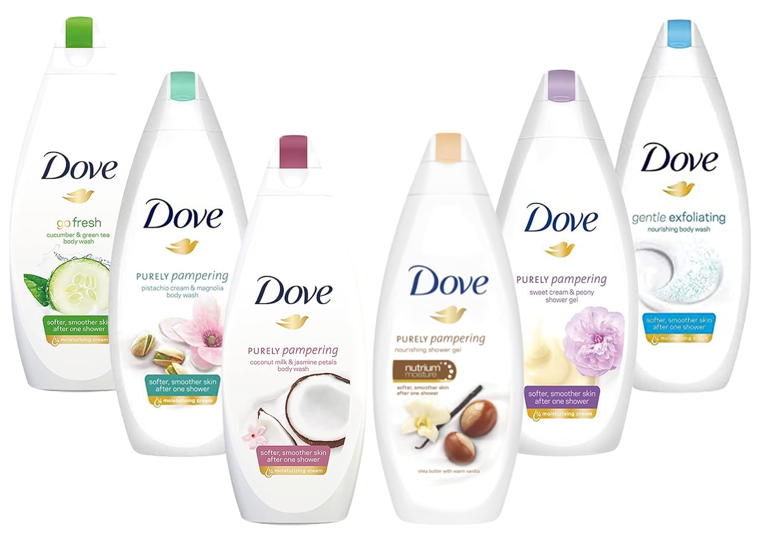 Dove Body Wash Variety Set of 6, Gentle Exfoliating, Malaysia Ubuy