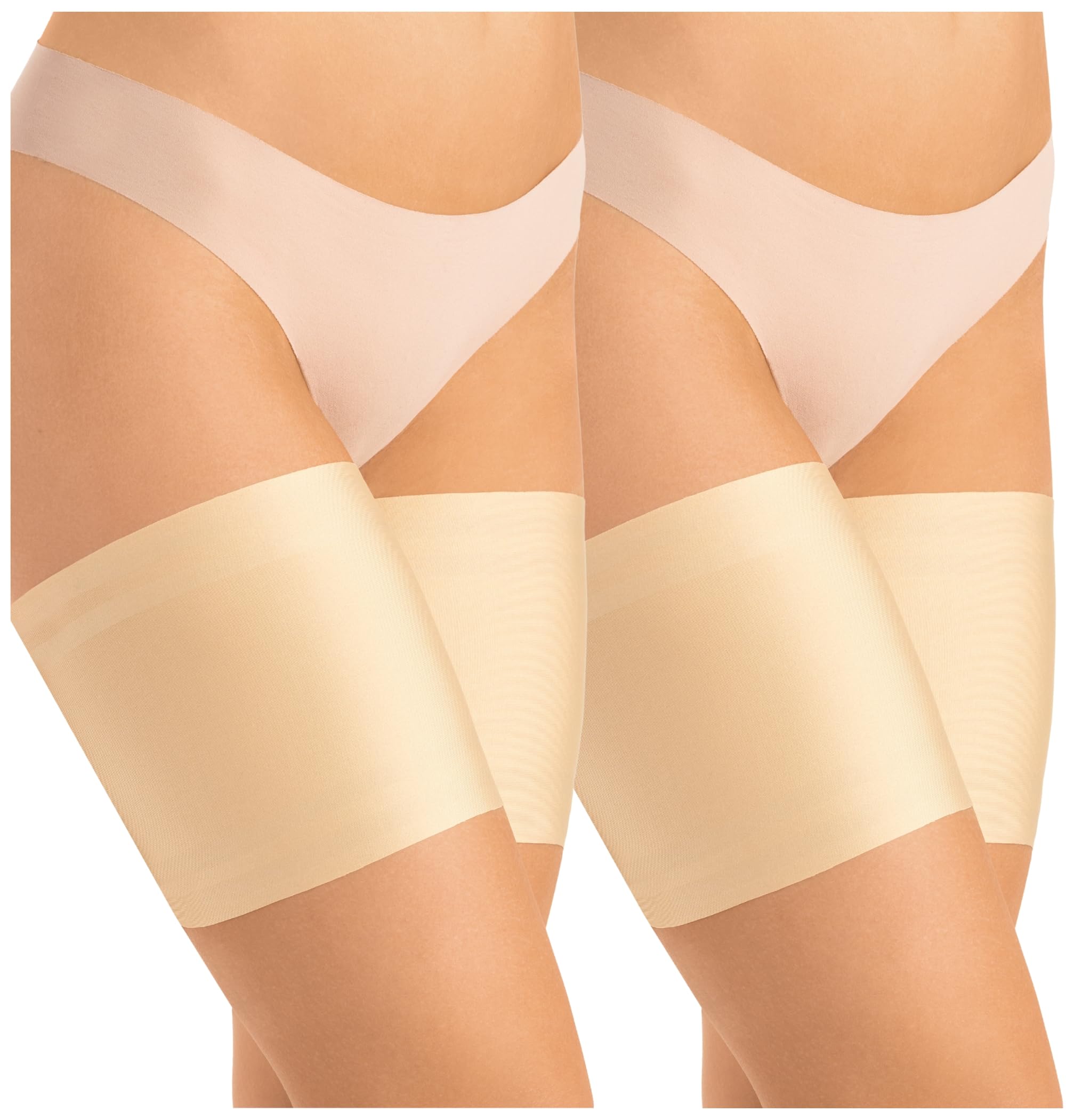 FUTURO FASHION Womens Elastic Thigh Bands Anti-Chafing Stretchy Thigh Satin Protector Anti-Slip Silicone Chub Rub Bands Women Leg Chaffing Bands Against Friction Classic Colors