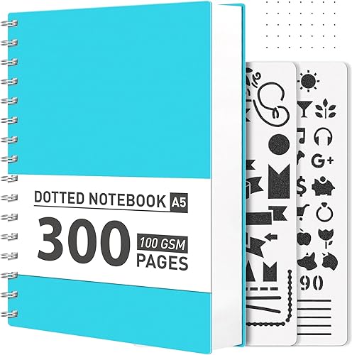 Miniatura 7 de AHGXG Cuaderno de espiral con puntos y viñetas, cuaderno grande de puntos A4 de 8.5 x 11 pulgadas, cuaderno de cuadrícula de puntos de 300 páginas,