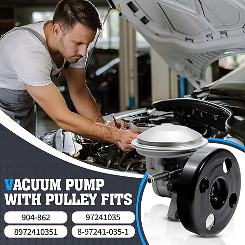 Miniatura 4 de Bomba de vacío 904-862 con polea compatible con Isuzu NPRNPR-HD 1995-2020, Gas V8 (L96LQ4LY6L31L05) y L4, 3.0L3.9L4.8L5.2L5.7L6.0L, reemplaza
