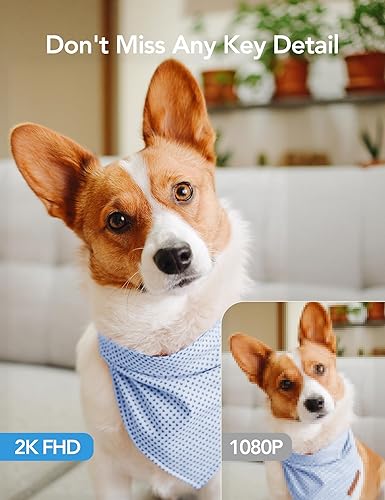 Miniatura 6 de GNCC Cámara de seguridad para interiores, cámaras 2K para seguridad en el hogar con detección de movimiento, cámara para bebémascota con aplicación