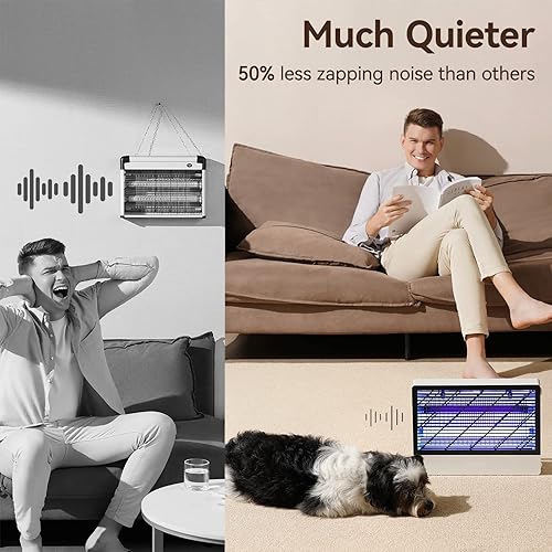 Vista 2 de GeckoMan Matamoscas Eléctrico Silencioso de Espectro Híbrido de 20W para Interiores Trampas para Moscas de la Fruta para Interiores Exterminador