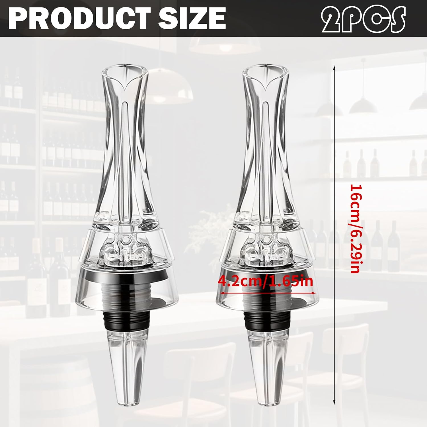 Wine Aerator Pourer 2 Pcs Professional No-Leak For Smooth Rich Flavor