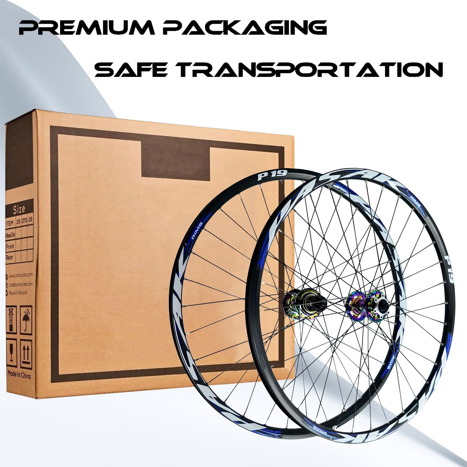 Set di ruote MTB da 26/27,5/29", sgancio rapido per freno a disco anteriore/posteriore, cerchio in alluminio a doppia parete, mozzi HG a 32 fori compatibili con pneumatici da 7-12 velocità e 1,25-2,2