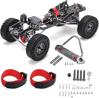 Carb Carbon Fiber Chassis Kit 50×25×17 Aluminum Alloy Carbon Fiber RC Car Frame Kit with Tires 313mm Wheelbase Set for Axial SCX10