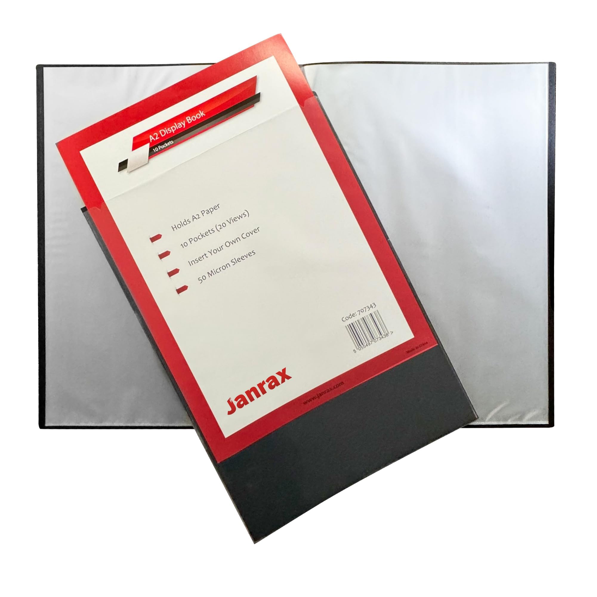 Pack of 6 A2 Presentation Display Books 10 Pockets (20 Views) by Janrax - for Office Project Presentation, School and University Assignment.