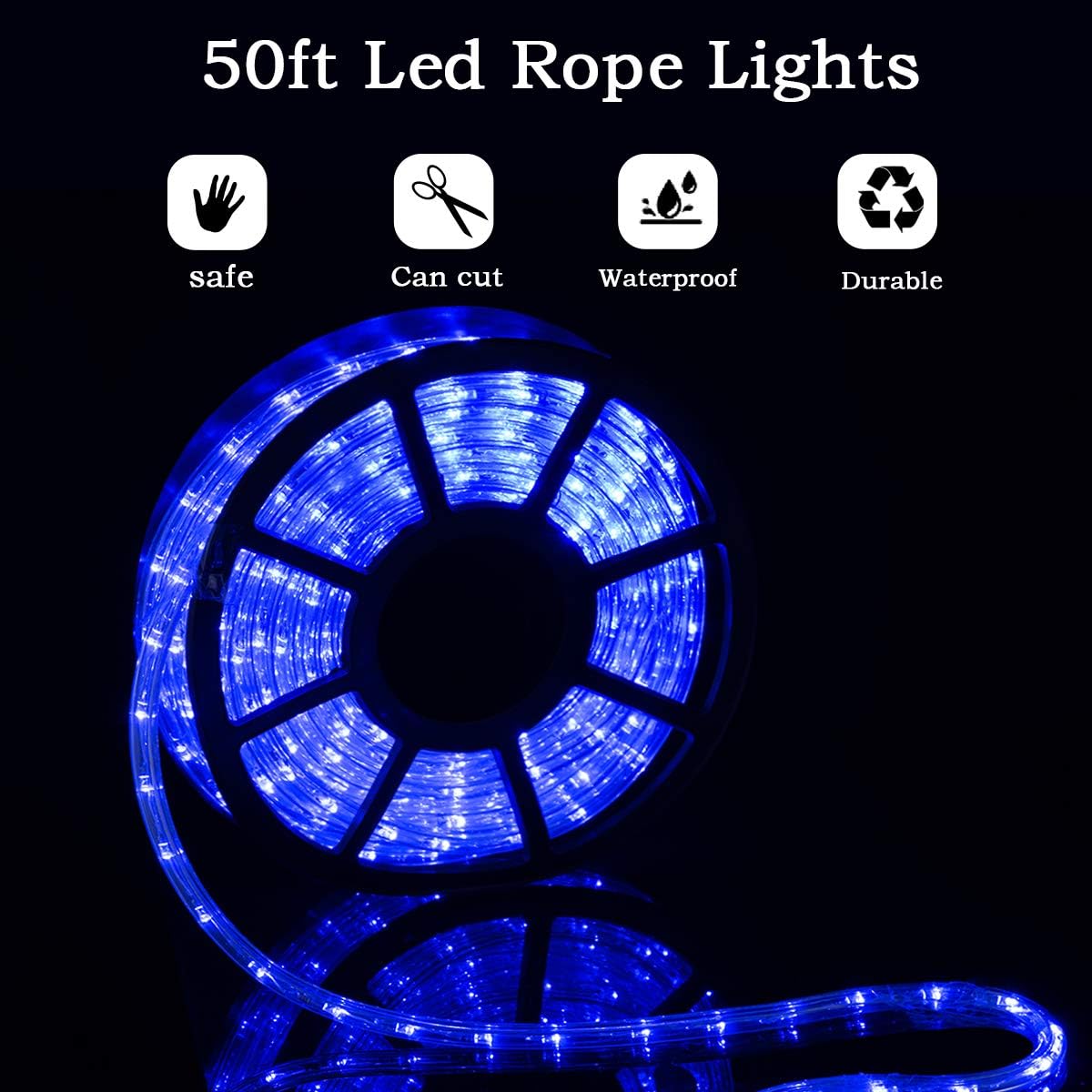 Bеѕt Cуbеr Mоndау 🔥 Buyagn 50Ft LED Rope Lights, Cuttable LED Strip Lights Outdoor Waterproof Decorative Lighting for Indoor/Outdoor Decorations,Eaves,Backyards Garden,Party and Bedroom Decorations (Blue) Exсluѕіvе Dіѕсоunt 60% Prісе Buyagn 50Ft LED Rope Lights, Cuttable LED Strip Lights Outdoor Waterproof Decorative Lighting for Indoor/Outdoor Decorations,Eaves,Backyards Garden,Party and Bedroom Decorations (Blue)