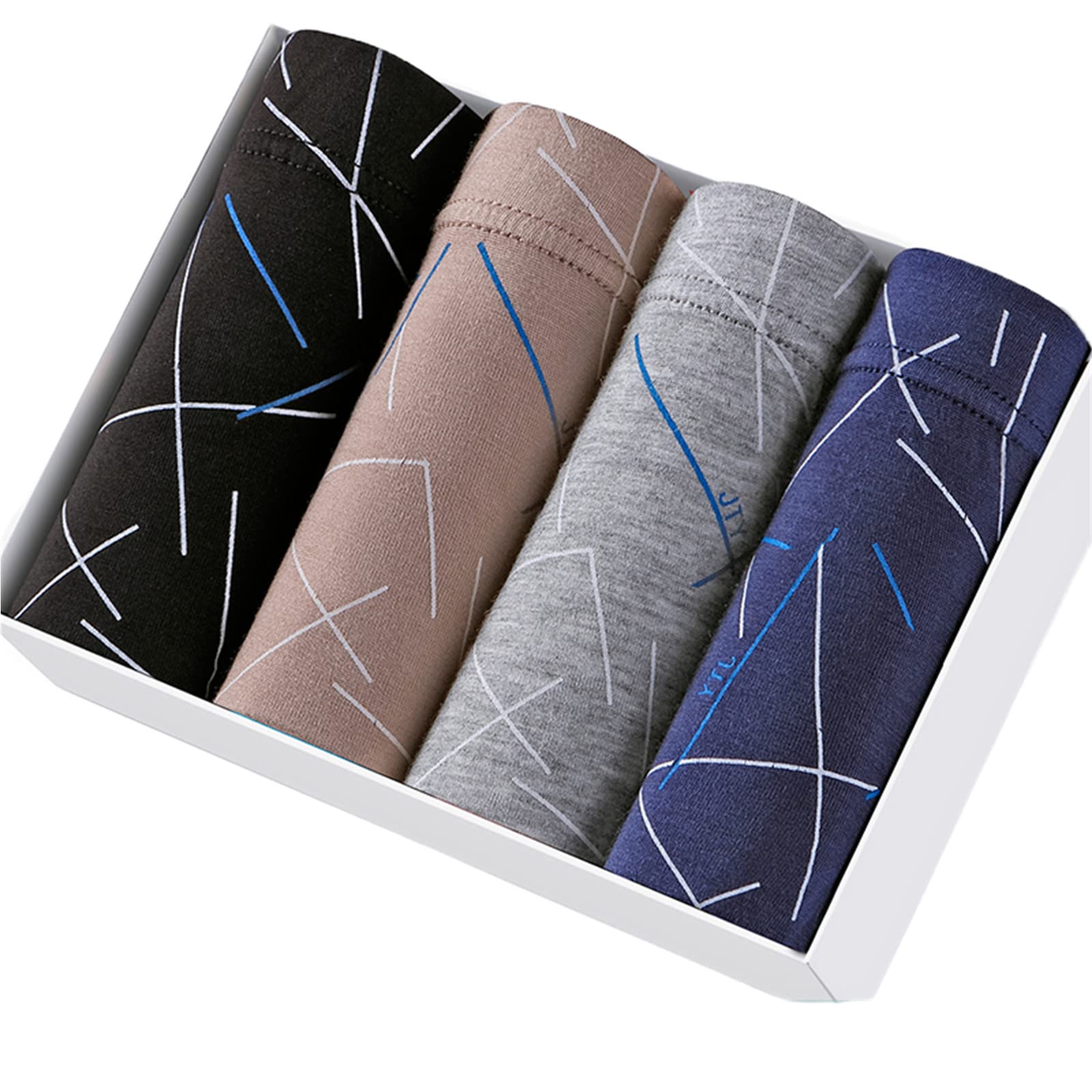 Calzoncillos ropa interior para hombres de algodón transpirable pack 4 URYYRIT 8