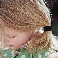 Vista 5 de 300 ligas negras para el pelo – Cola de caballo de algodón para bebés, bandas suaves y sin daños, 1.1 pulgadas de diámetro, elásticas sin costuras