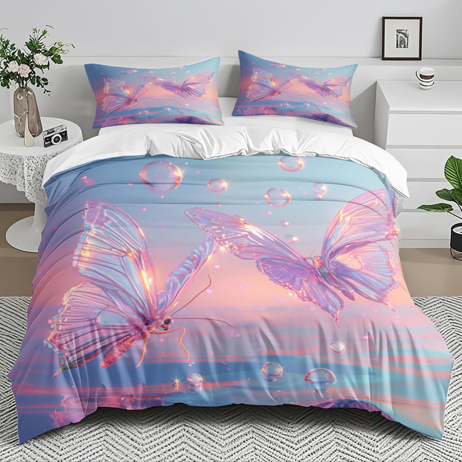 Parure de lit 240 x 260 microfibre durable et housse zippée facile à laver