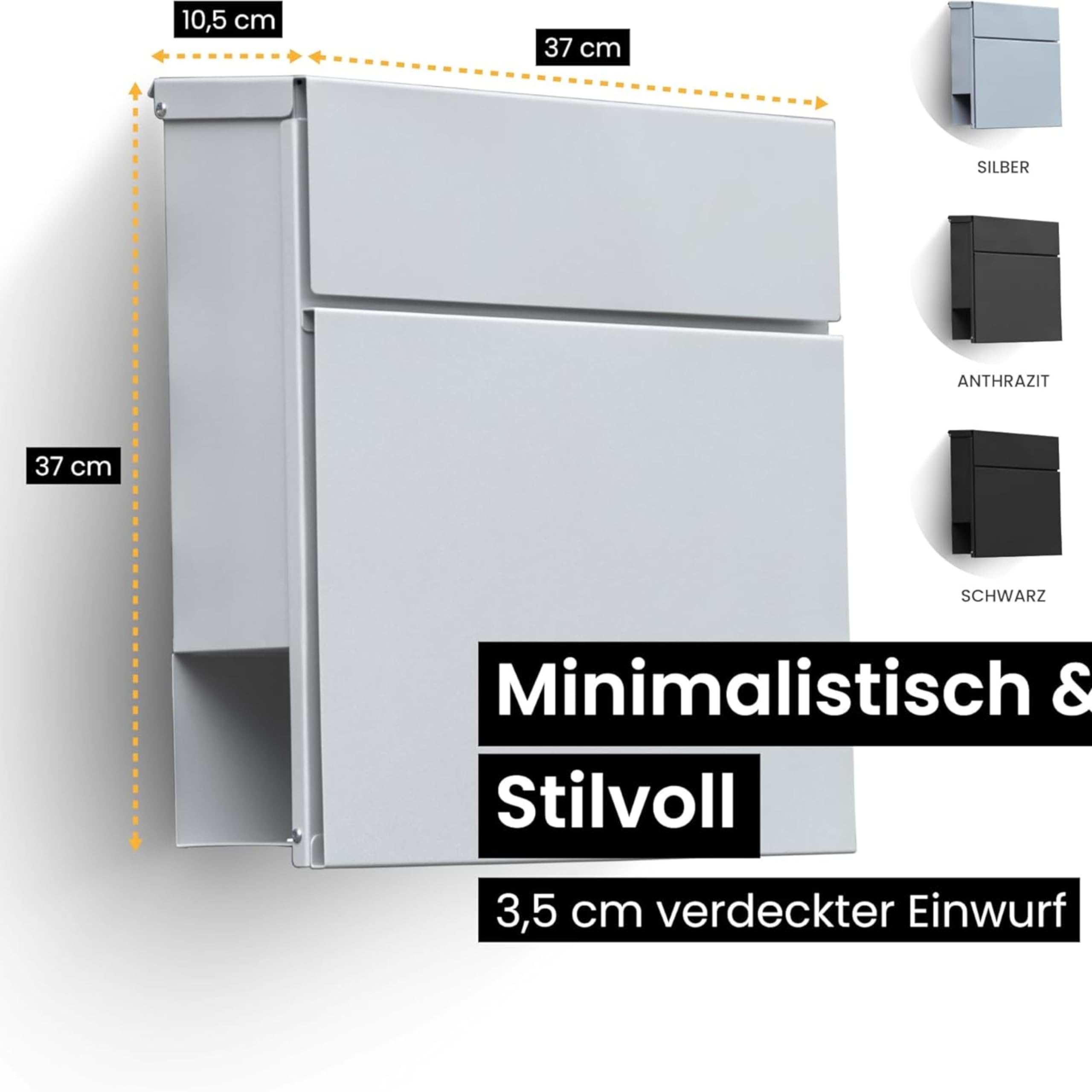 Radius Designer Briefkasten Letterman 6 Anthrazit, personalisierte Lasergravur - wetterfester pulverbeschichteter Stahl - mit Zeitungsfach - inkl. Montageset - 10 Jahre Funktions- & Korrosionsgarantie