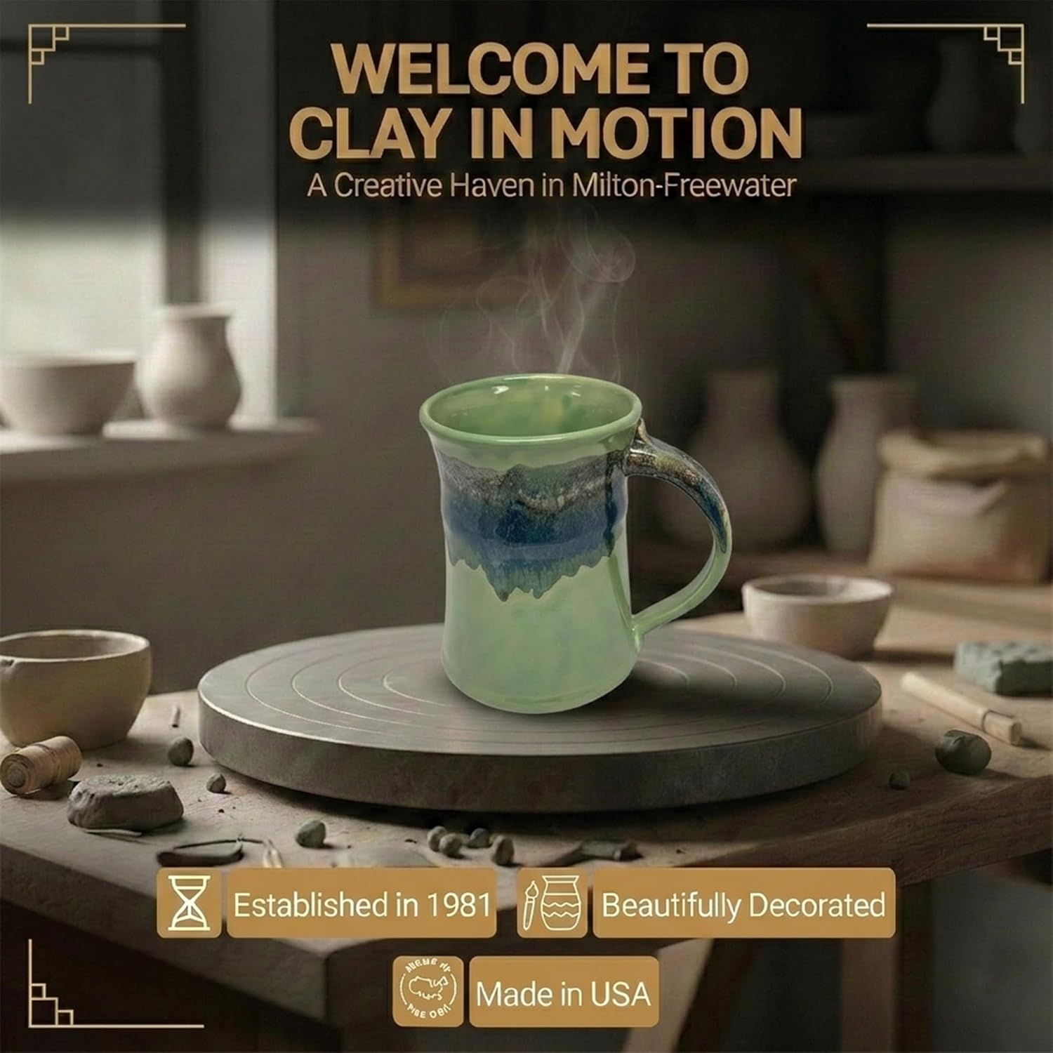 Clay in Motion Large Mug (Misty Green)