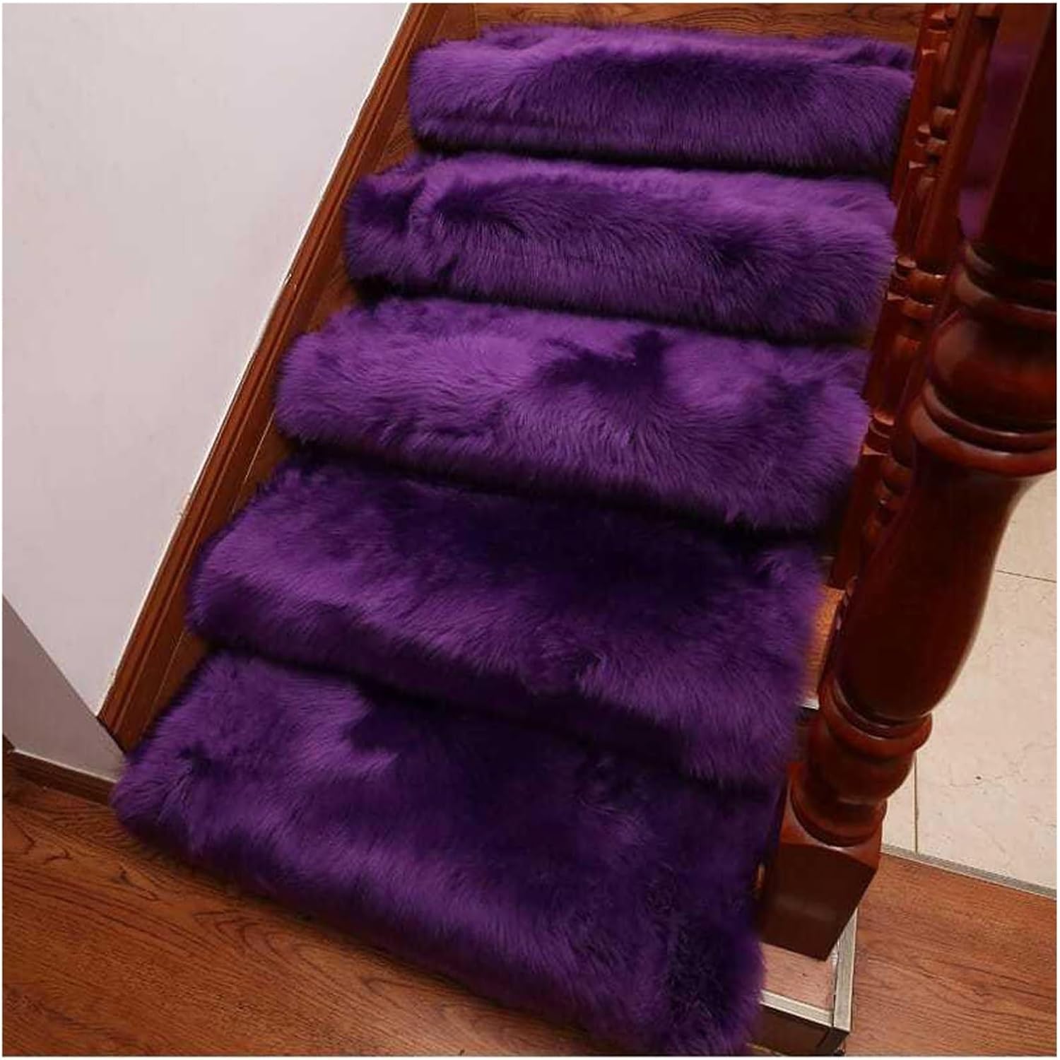 Carpet Stair Treads Ultra Plush,Soft Plush Bullnose Indoor Stair Protectors Pet-Friendly Non-Slip Skid Resistant Tape Free Washable Reusable,I,20PCS 25 * 85 CM