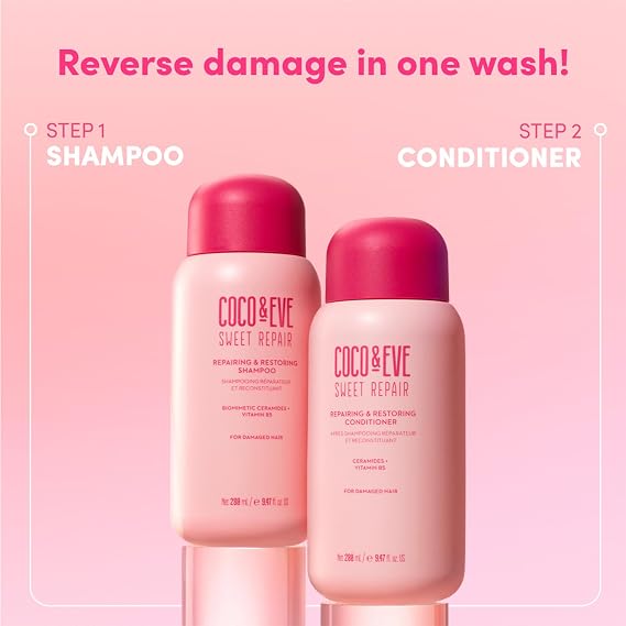 Coco & Eve Repairing & Restoring Conditioner - Repair and Hydrate Dry, Damaged, Color Treated Hair. Anti Breakage & Split Ends, Strengthens Weak Hair Bond and Texture. For All Hair Types (280ml)