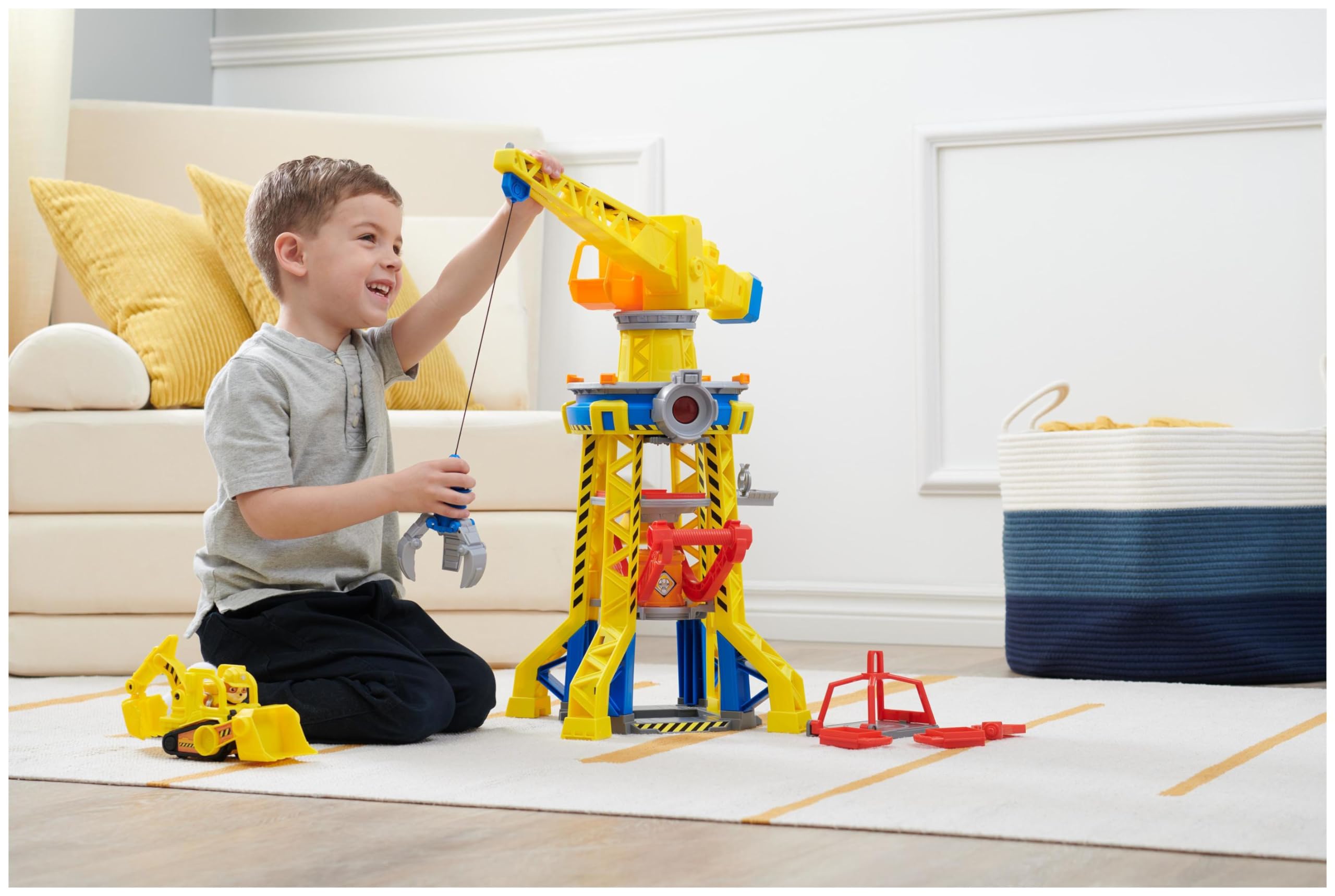 Ruben & Compagnie - Brico Park - Grue de Chantier Interactive - Véhicule Figurine Ruben Et Compagnie À Collectionner - Avec Sable Magique Kinetic Sand - Pat Patrouille Jouet - Jouet Enfant 3 Ans et +