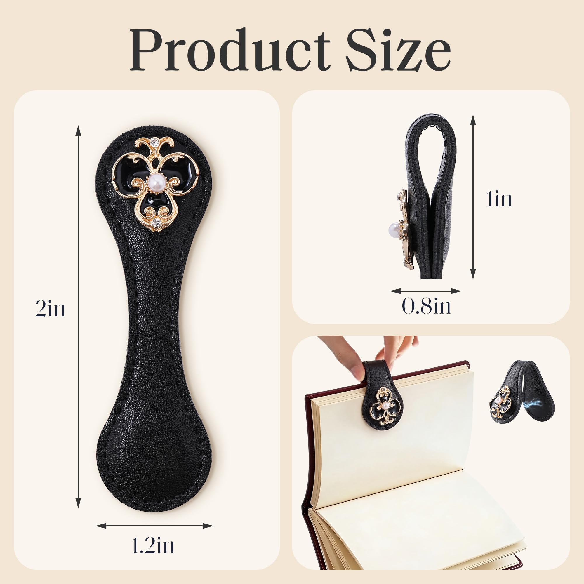 Clip magnetica per diari, design poker, clip decorative per riviste, agende, regali unici per ufficio e libri per gli amanti dei libri, nero e rosso