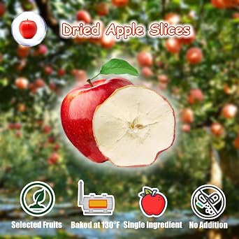 KachiKachi Dried Apple Slices - 3.5oz 100g, Not Peeled