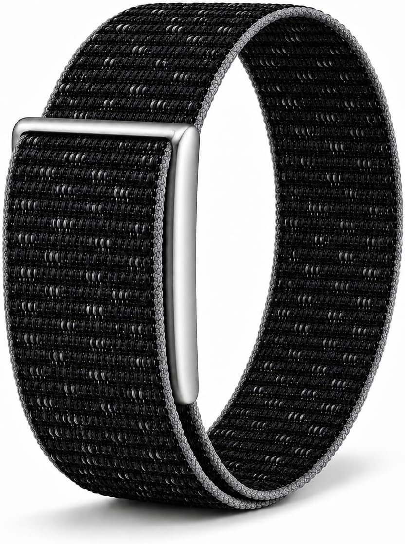 Upgraded Nylon Wristband Compatible with Amazfit Helio Band, Secure Fit Wrist Strap for Running, Training and Intense Workouts, Adjustable Breathable Quick-Dry Replacement Band