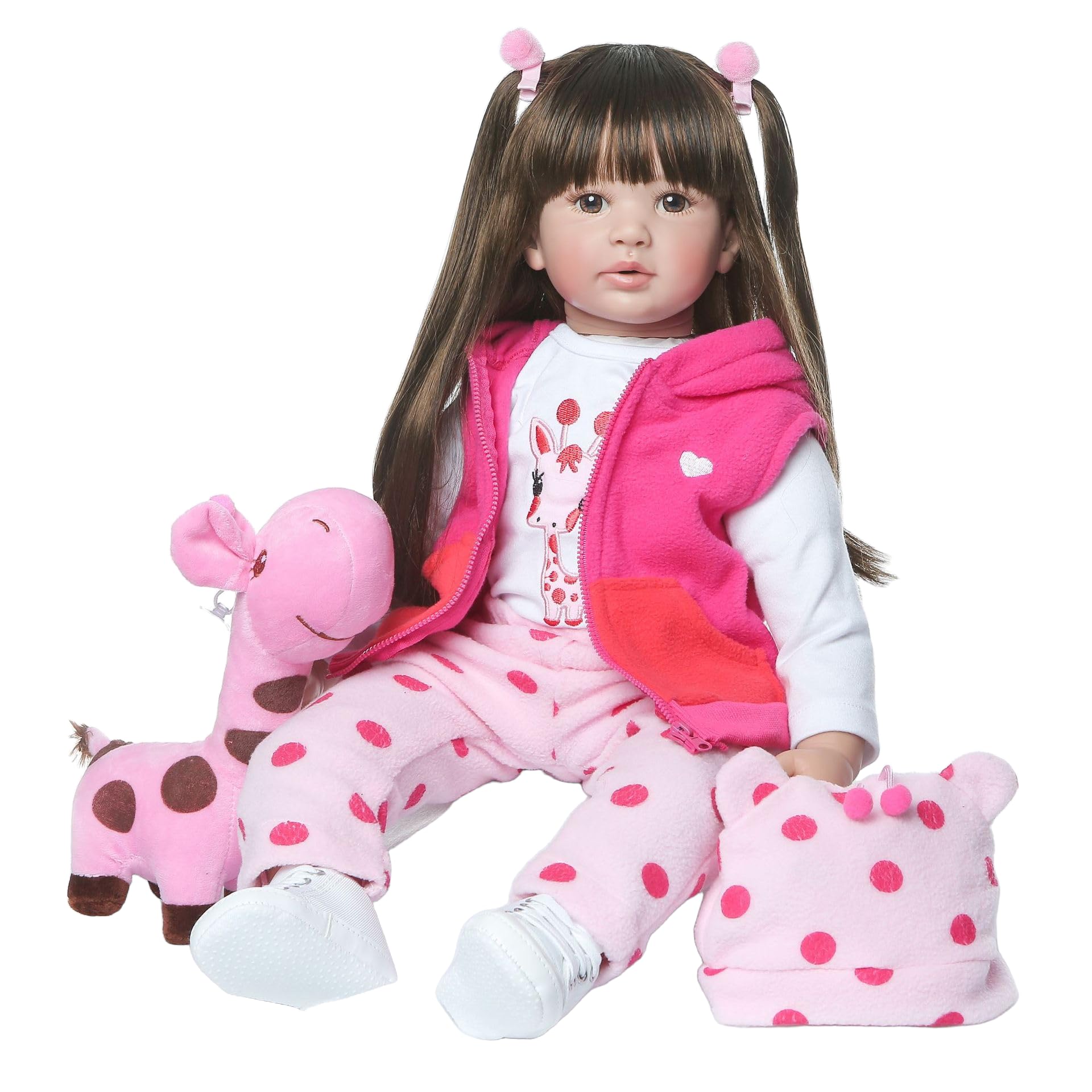 Tudofttg 60cm Bambole Reborn Femmina Morbide Realistiche Bambola in Silicone Vinile Reborn Toddler Ragazza Bambini Giocattoli
