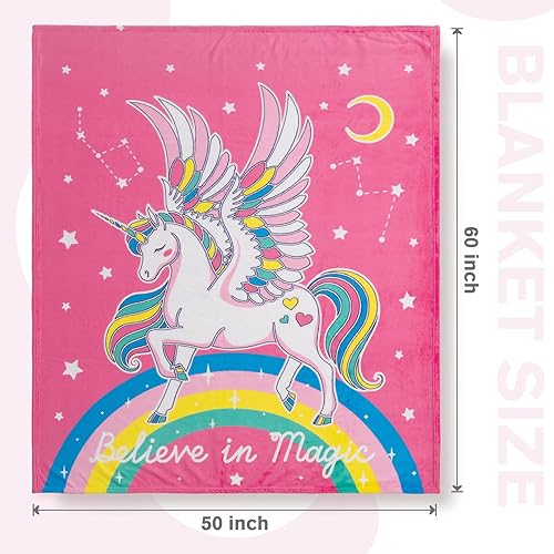 Miniatura 6 de Manta que brilla en la oscuridad, regalos de unicornio, juguetes para niñas, unicornios luminosos, estrellas, luna, el mejor regalo de cumpleaños de