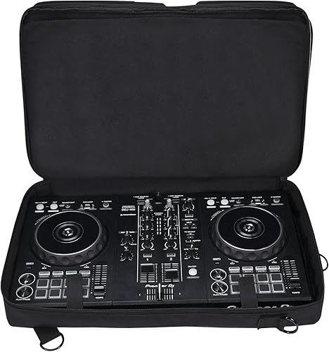 Miniatura 2 de Estuche de transporte portátil para viaje compatible con DDJ-FLX4  DDJ-400  DDJ-SB3 controlador portátil y auriculares DJ (negro)