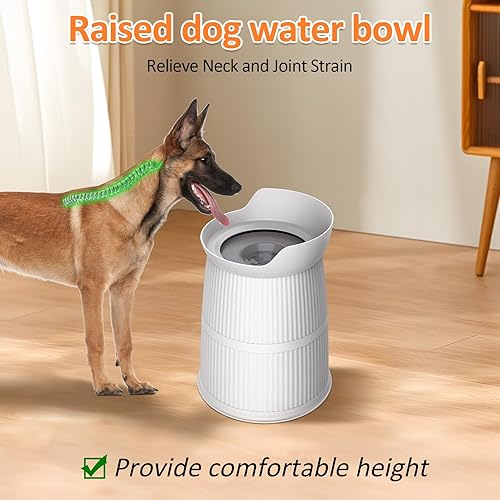 Miniatura 5 de Cuenco de agua para perros de 4.4 litros, 1.1 galones, sin derrames, de acero inoxidable, comedero de agua lento, dispensador de agua para perros
