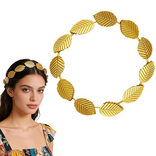 Gold Leaf Headband Roman Gold Headband Goddess Crown Headpiece Bride