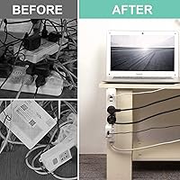 Vista 3 de SOULWIT Paquete de 5 soportes autoadhesivos, protector de sobretensiones, fijador de montaje en pared, sistema de gestión de cables sin