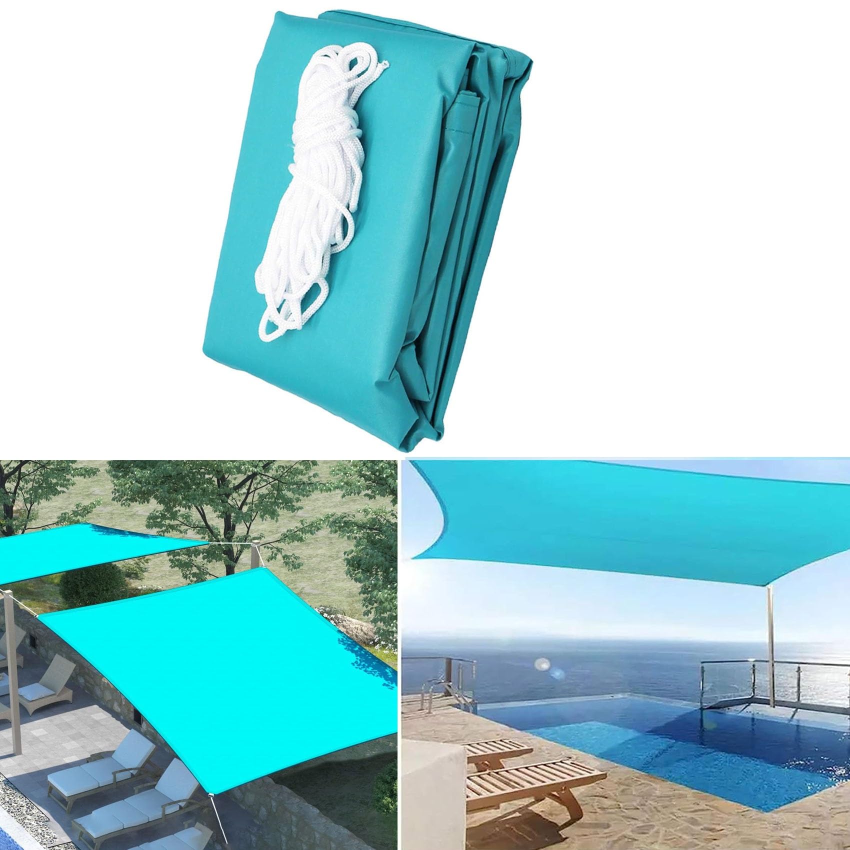 Protection solaire voile d'ombrage imperméable 1.7 x 5m extérieur