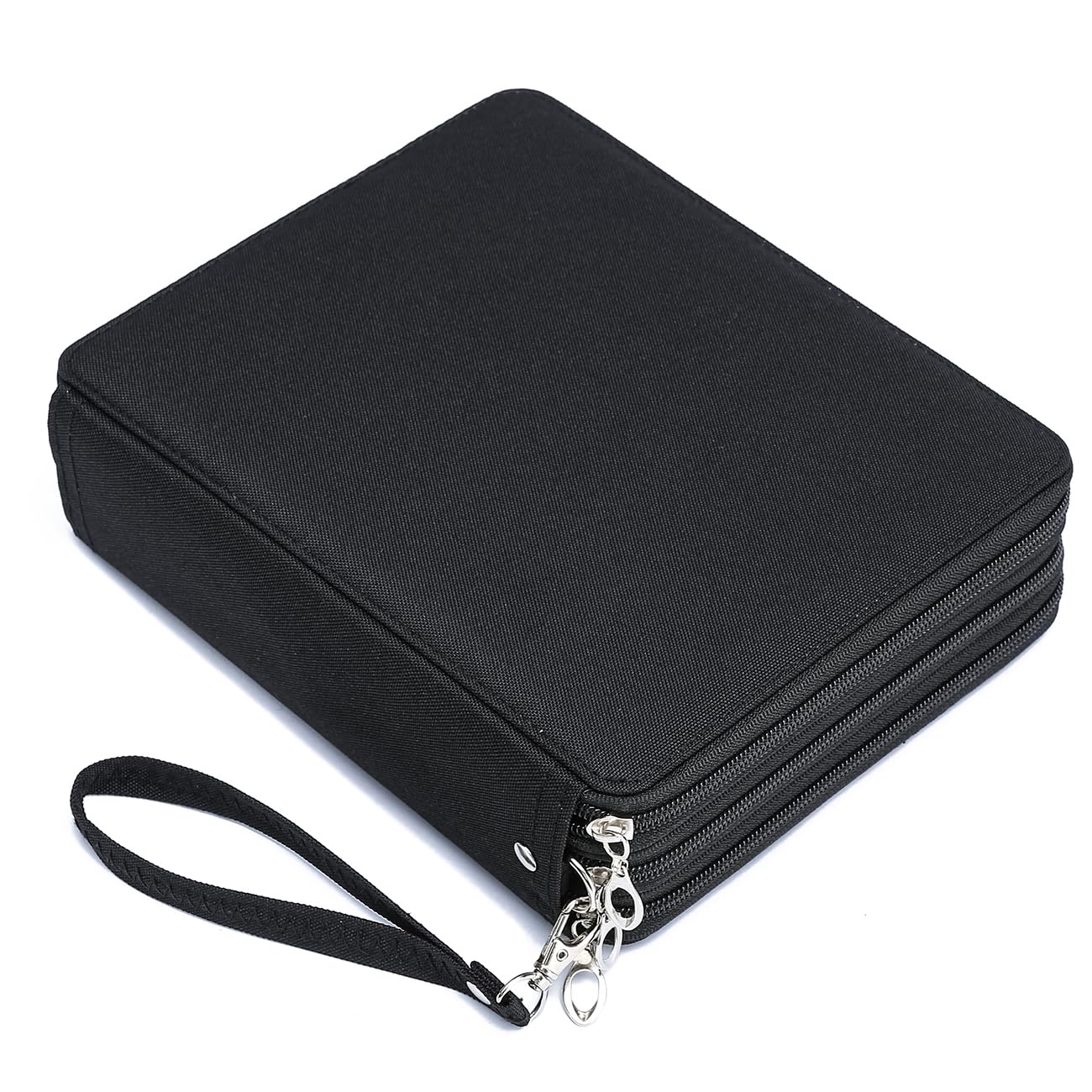 YOUNGCOL Colored Pencil Case - 120 Slots Pencil Holder with Handle Strap Large Capacity Pencil Organizer,Black
