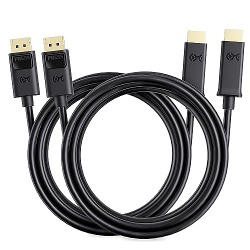 Cable Matters 2-Pack DisplayPort to HDMI Cable 6ft