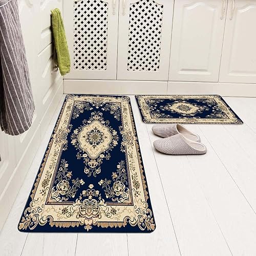 Miniatura 7 de Juego de 2 alfombras de cocina de otoño, hojas de arce otoñales, tapetes de cocina de Acción de Gracias, decoración del hogar, 17 x 48 pulgadas + 17