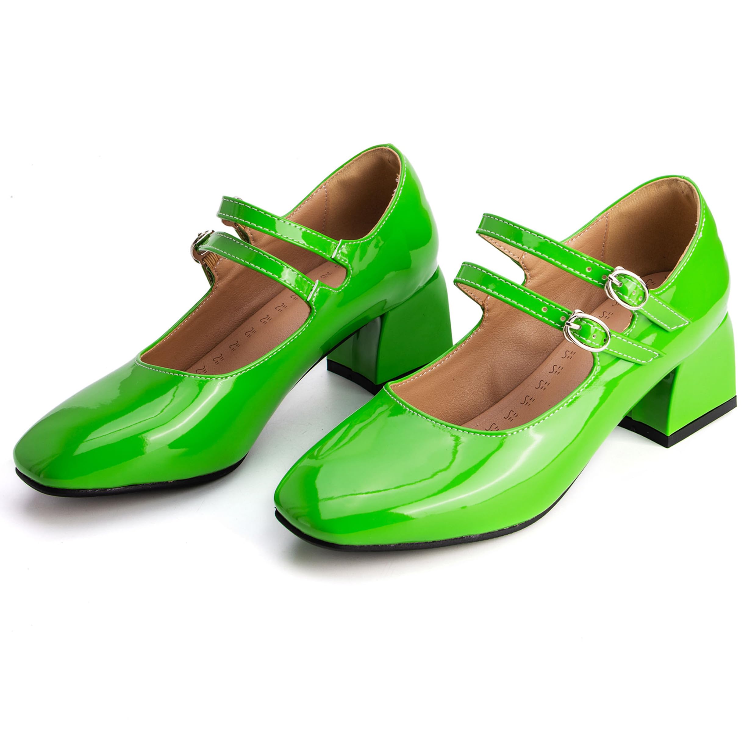 Damen Mitte Blockabsatz Pumps Square Toe Party Schuhe Dp939, Gr 32-54