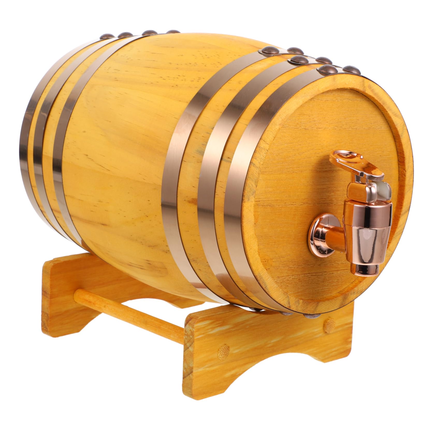 Botte in Legno da 1l Rubinetto in Resina e Supporto, Design Vintage e Compatto per Vino e Degustazione