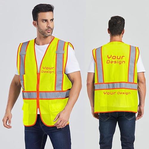 Miniatura 4 de Chaleco de seguridad personalizado para mujeres, chaleco personalizado, seguridad de alta visibilidad para hombres