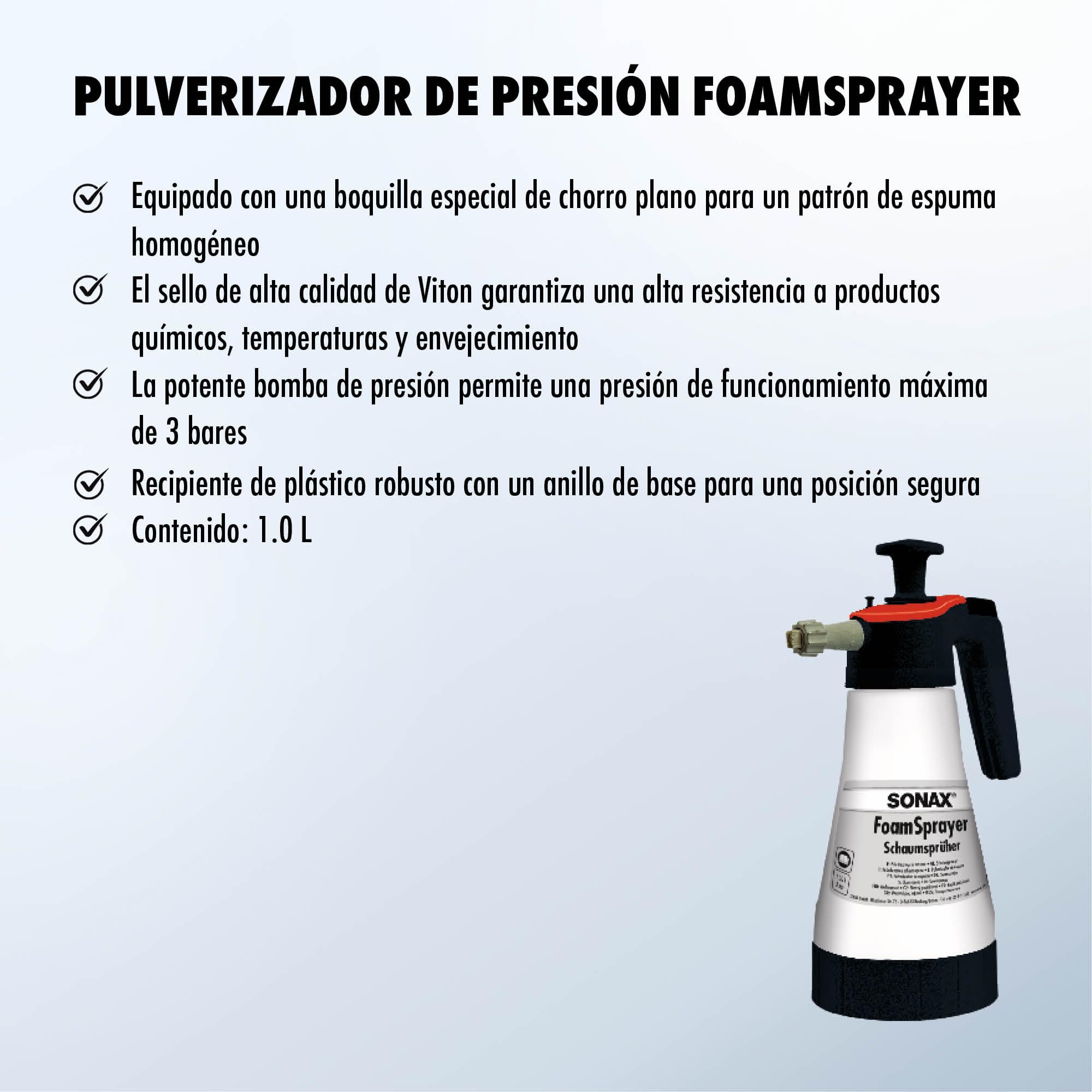 SONAX Pulverizador de presión FoamSprayer (1 unidad) contenido 1 Litro