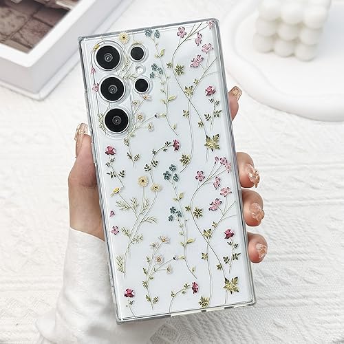 Miniatura 29 de para Funda de Samsung Galaxy S23, Funda Floral de Flores Lindas con Patrón de Lavanda Transparente y Estética para Mujeres y Niñas, Funda Lavanda