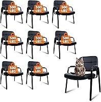 Vista 21 de CLATINA Big & Tall - Silla de invitados para sala de espera de 500 libras, silla de recepción de oficina de cuero sin ruedas con brazos acolchados