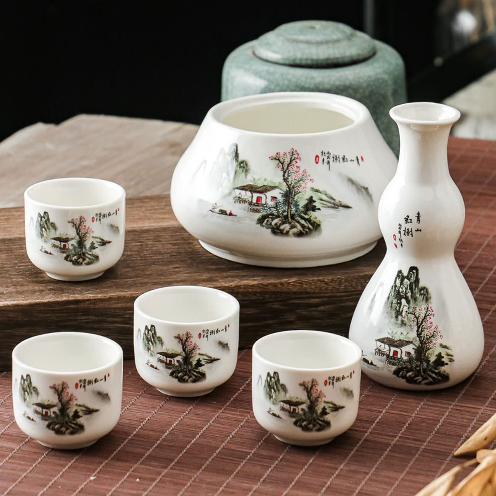 ODYO Tasse à saké Traditionnelle, Verres à vin en céramique, Service à saké en céramique, vin Chaud en Hiver et vin de Glace en été